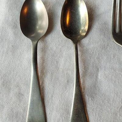 Lot 300: Mixed Nickel Silver Flatware 