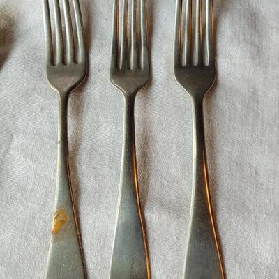 Lot 300: Mixed Nickel Silver Flatware 