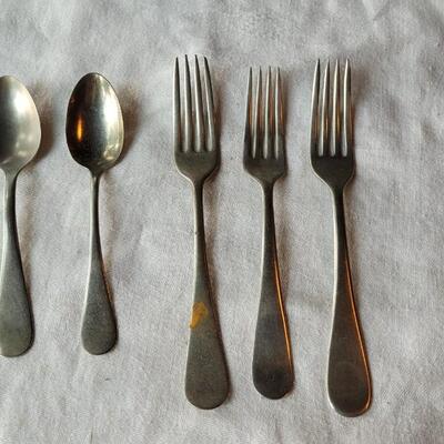 Lot 300: Mixed Nickel Silver Flatware 
