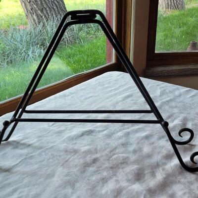 Lot 303: Pottery Barn Brass Tray and Hinged Stand