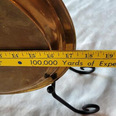Lot 303: Pottery Barn Brass Tray and Hinged Stand