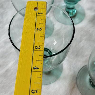 Lot 308: Green Glass Goblets (6)
