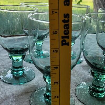 Lot 308: Green Glass Goblets (6)
