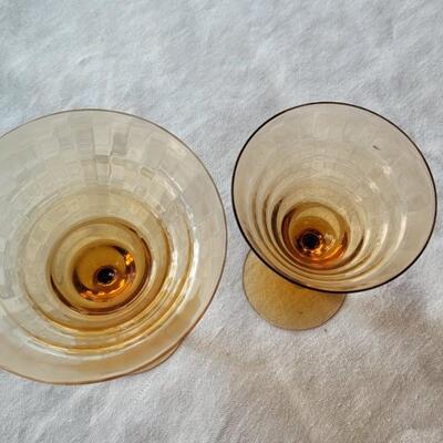 Lot 309: (2) Yellow/Orange Glasses 