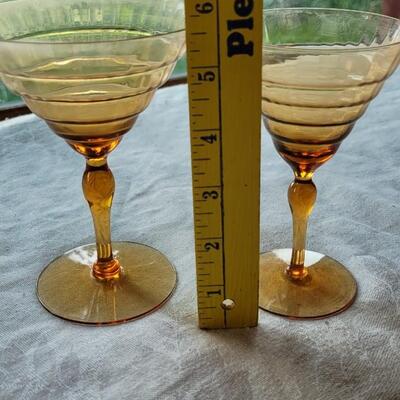 Lot 309: (2) Yellow/Orange Glasses 
