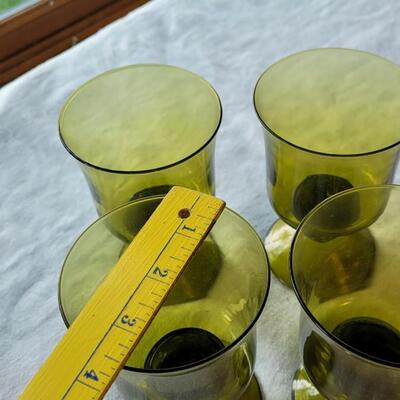 Lot 310: Green Glass Goblets (4)