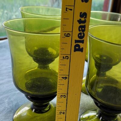 Lot 310: Green Glass Goblets (4)