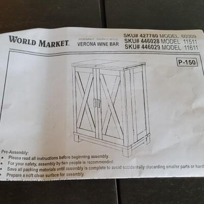 Lot 312: World Market Verona Wine Bar - Cabinet 