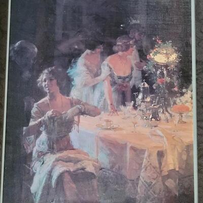 Lot 316: Antique Wood Gold Gilt Frame  with a Vintage Print 