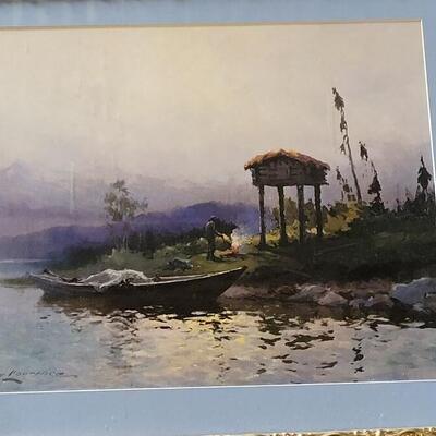 Lot 317: Antique Wood Gold Gilt Frame with Vintage Print