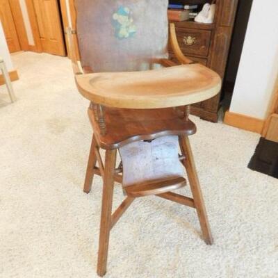 Antique Solid Wood High Chair