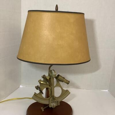 D - 162. Nautical Sextant Brass Table Lamp