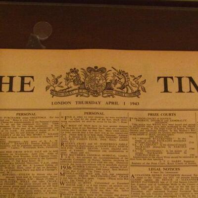 Bound Editions of the London Times:  April-June 1943