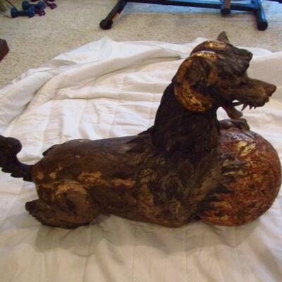 Amazing Hand Carved Wooden Dragon Dog- Please See All Pictures