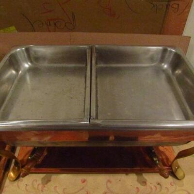 Bazar Francais Chafing Dish with 3 Stainless Insert Pans- Approx 21