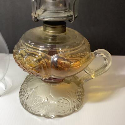D - 168. Antique Oil Finger Lamp with extra glass globe