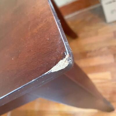 WOOD & GLASS SQUARE SIDE TABLE #1