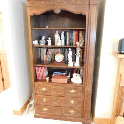 Solid Wood Book Case with Drawer System by HMC Hickory, NC  (No Contents)