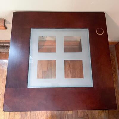 WOOD & GLASS SQUARE SIDE TABLE #2
