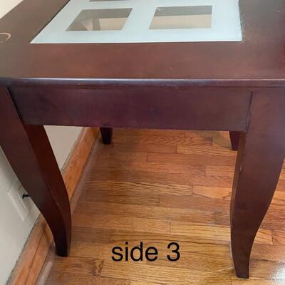 WOOD & GLASS SQUARE SIDE TABLE #2