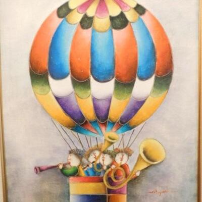 Original Framed Art Balloonists  Signed by Artist 25