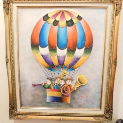 Original Framed Art Balloonists  Signed by Artist 25