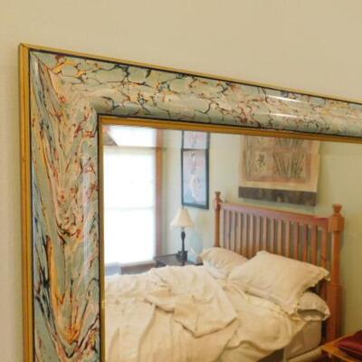 Beveled Glass Mirror with Marbled Color Frame 39
