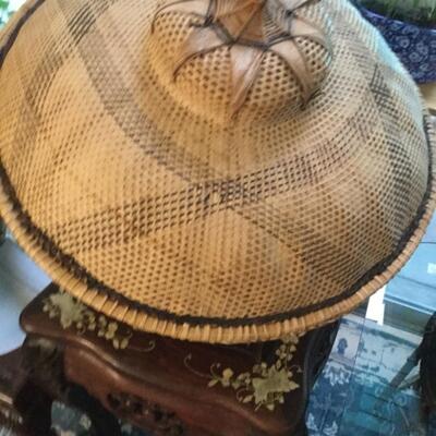 Antique Woven Asian Rice Hat