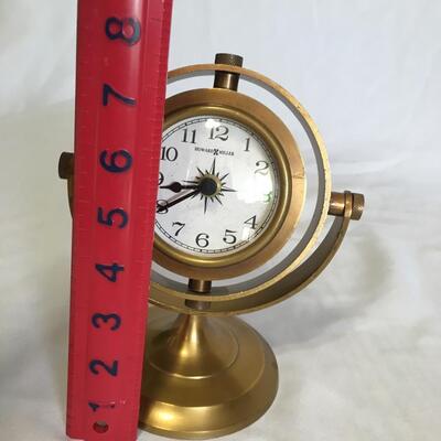 Vintage HOWARD MILLER Conoco Brass Clock  Made in India  Tabletop Mantle