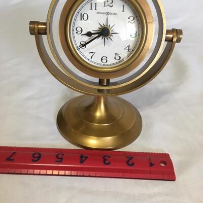 Vintage HOWARD MILLER Conoco Brass Clock  Made in India  Tabletop Mantle