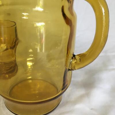 Indian Glass Pitcher With Ice Guard Lip  Very Heavy