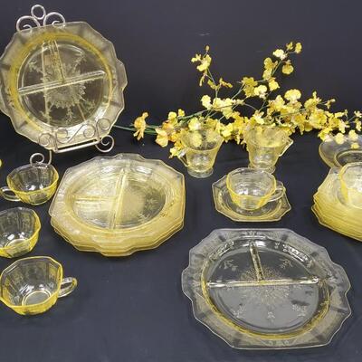 Princess Pattern 1930's Yellow Depression Dishware 