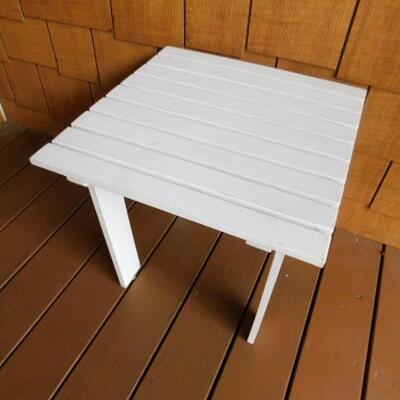 Wood Slat Patio Side Table