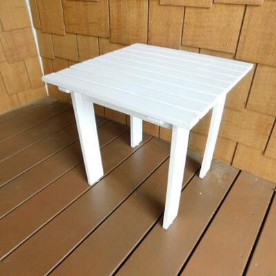 Wood Slat Patio Side Table