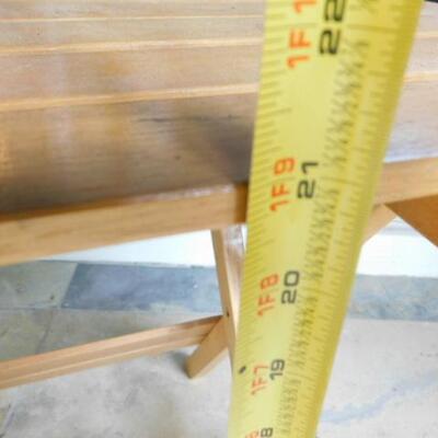 Wood Slat Folding Side Table
