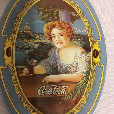 1973 Coca Cola Small Vintage Oval Mini Tin Tip Trays 6in x 4.5in Lot of 3