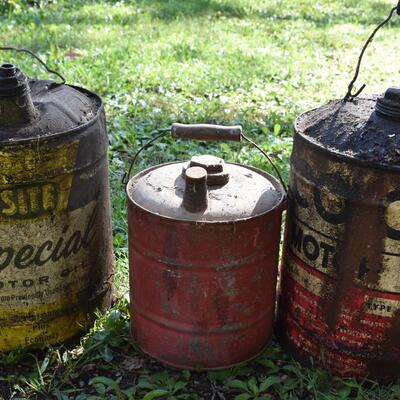 Lot Old Oil Cans #222