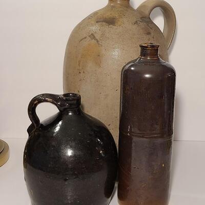 Lot 477: 2 Gallon Antique Stoneware Jug and More