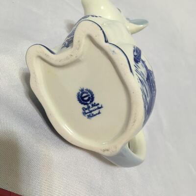 Vintage Porcelain Flow BlueDeft Cow Creamer Windmill!