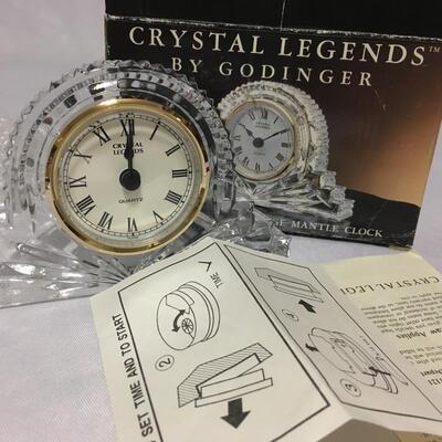 Crystal Legends Mantle Clock By Godinger Giftware Lead Crystal Style 2670 New!!