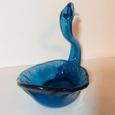Lot 195: Rainbow Blown Glass Swan and More 