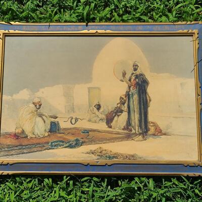 Lot 187: Late 1800's Dudley Hardy Snake Charmer Watercolor 