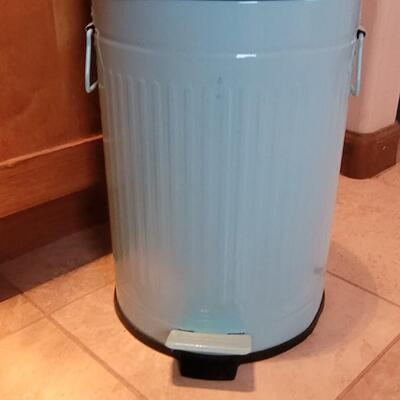 Lot 346: Small Light Blue Trash Can