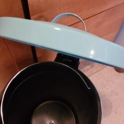 Lot 346: Small Light Blue Trash Can