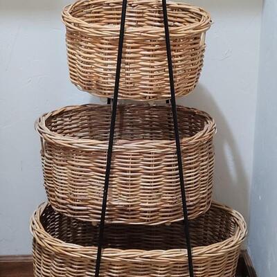 Lot 354:  (3) Baskets with Stand