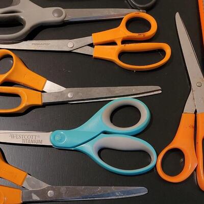 Lot 365: Mixed Rubber Handle Fiskars & Others Scissors lot