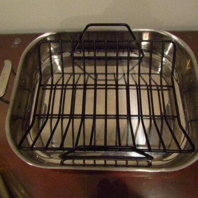 All-Clad Roasting Pan with Rack and 'Turkey Lifters'