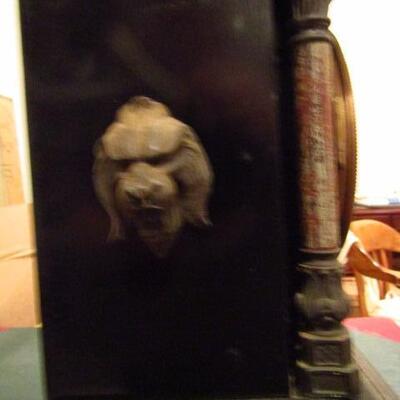 Ansonia Clock Company Mantle Clock with Lion Head Accents (Untested)