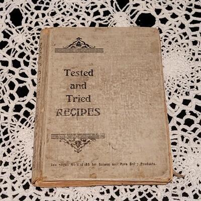 Lot 377: Antique Tried and Tested Recipes Cookbook with Handwritten Recipes