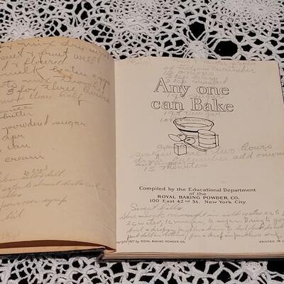 Lot 378: 1927 Any One Can Bake Cookbook with Handwritten Recipes 